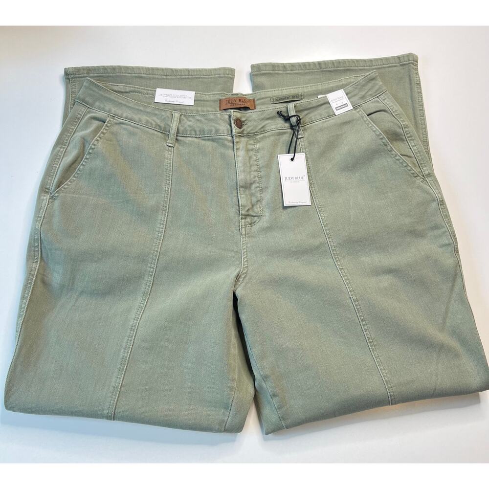 Judy Blue Greenwich High Rise Front Seam Stretch Denim Jean Women 22W Sage Green - Picture 11 of 16